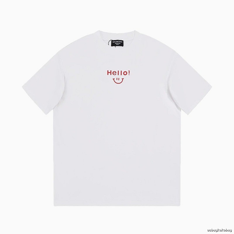 Balenciaga Smile Collection Minimalist Style White T-shirt