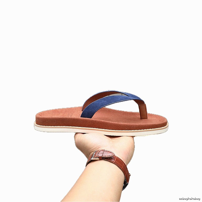 Brunello Cucinelli Casual Brown and Blue Thong Sandals