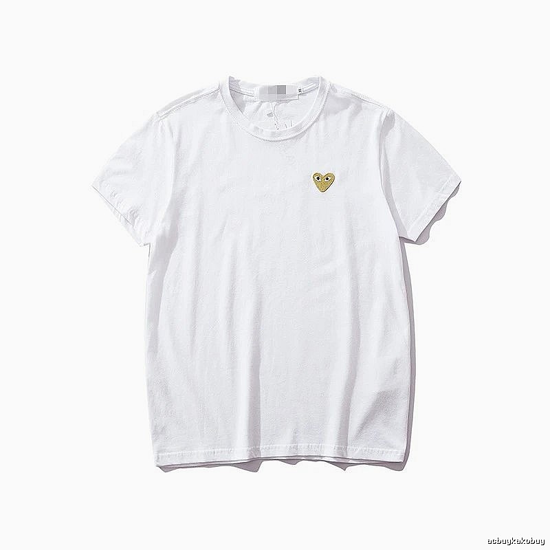 Comme des Garcons PLAY 2021-53 White Style 2153 Heart Logo T-Shirt Commuter Look