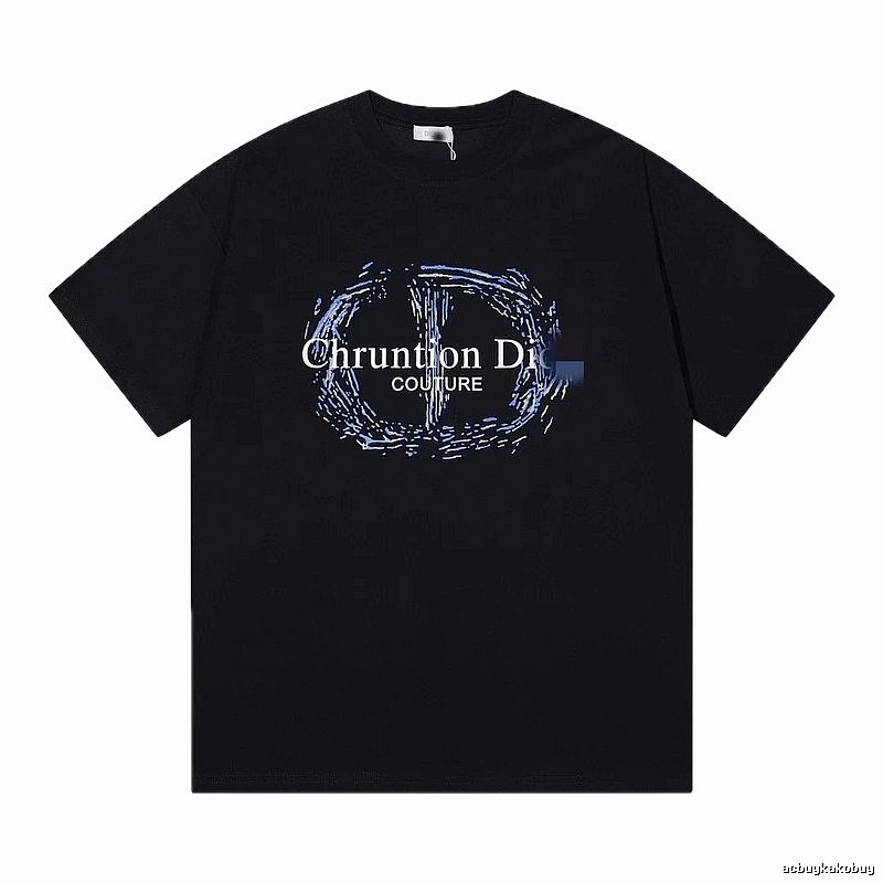 Dior Haute Couture Graffiti-style Black Short-sleeve T-shirt