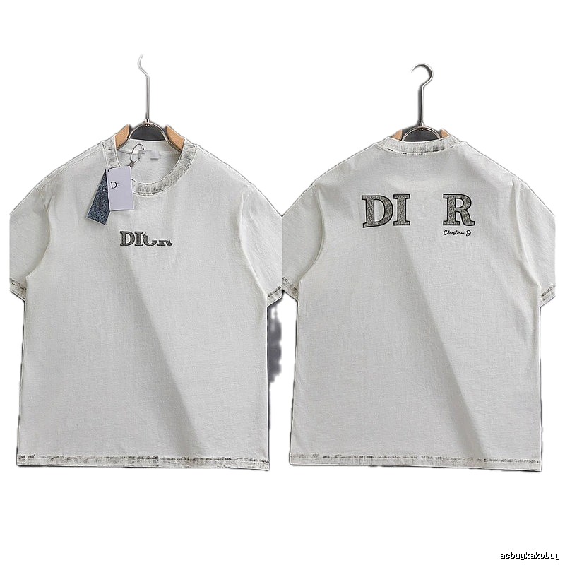 Dior Letter Print Vintage White T-shirt