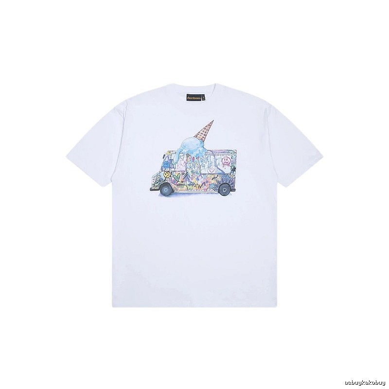 DREW Graffiti Style Ice Cream Truck White Short Sleeve T-shirt