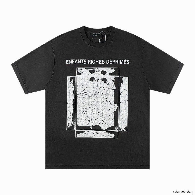 ERD Portrait Print Dark Style Black T-shirt