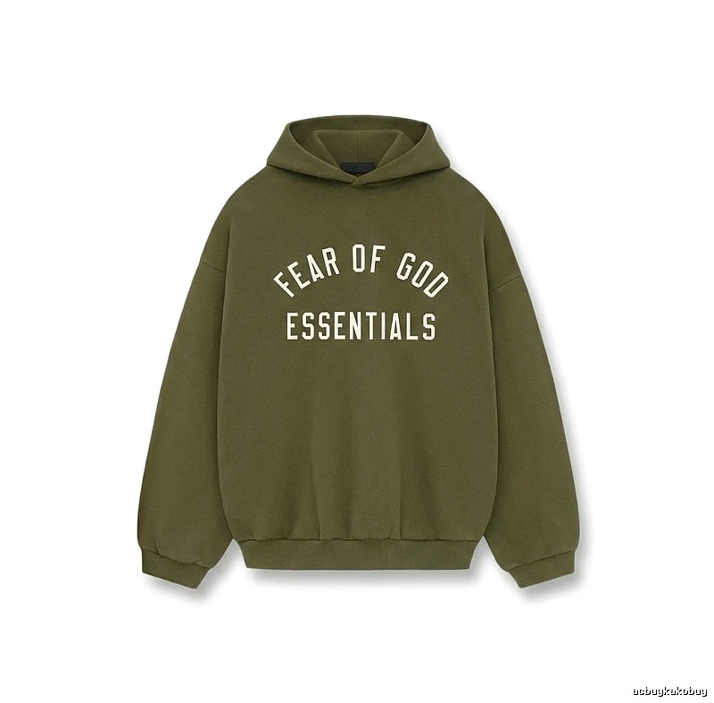 ESSENTIALS minimalist style olive green sweatshirt