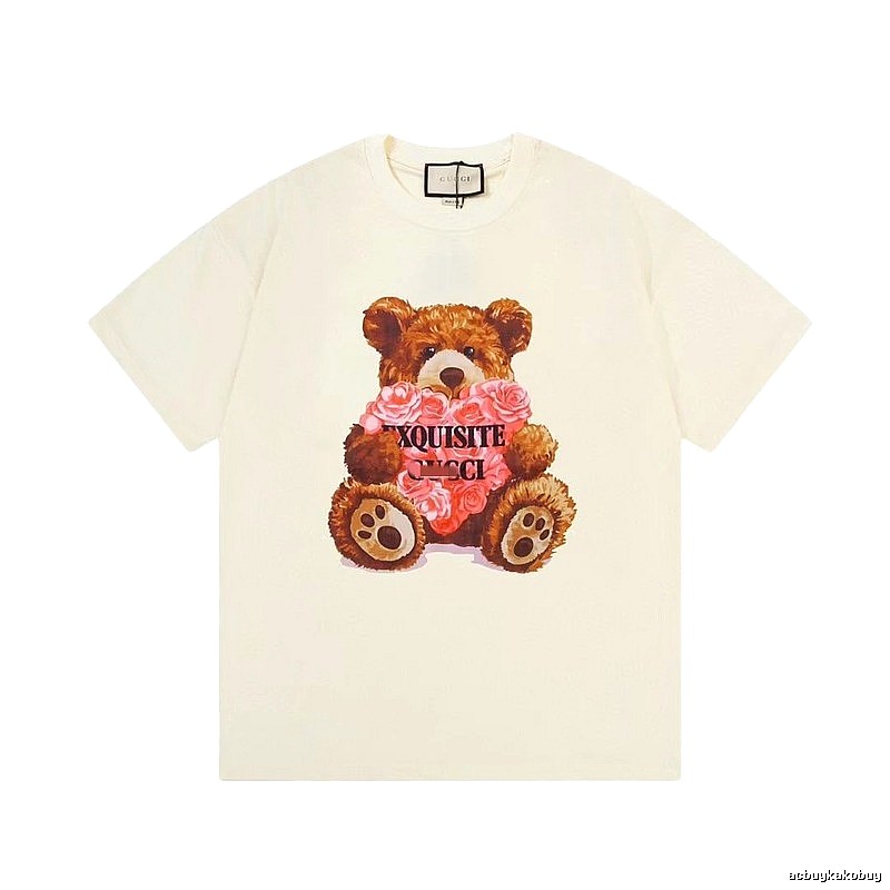 Gucci Teddy Bear Print Casual Off-white T-shirt