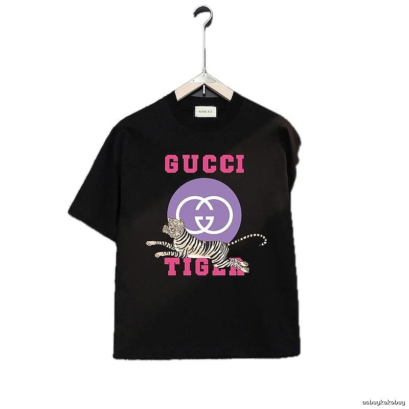 Gucci Tiger Print Trendy Black T-shirt