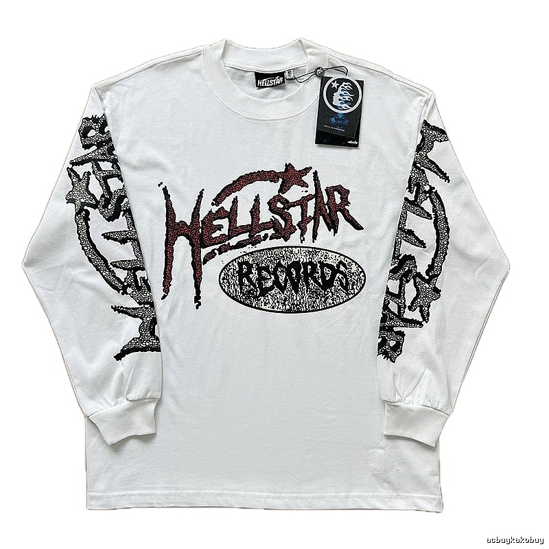 Hellstar dark style white long-sleeved shirt