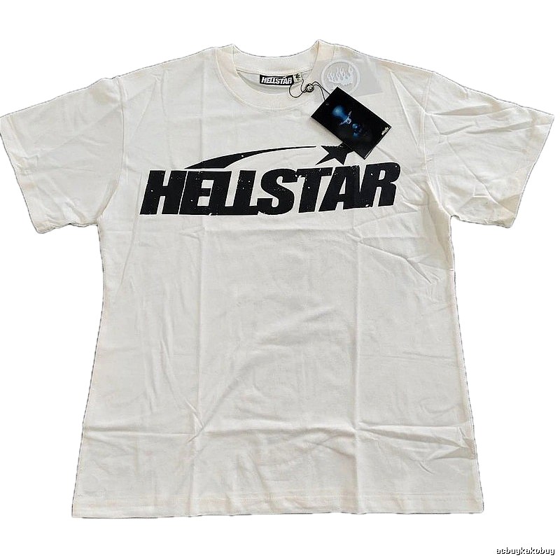 Hellstar Letter Print Street Style Off-white T-Shirt