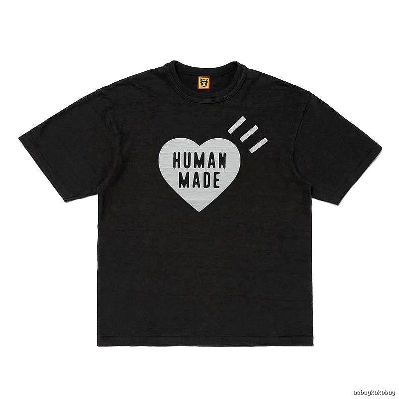 Human Made Daily Heart logo T-shirt Black Green Human for City Outfits