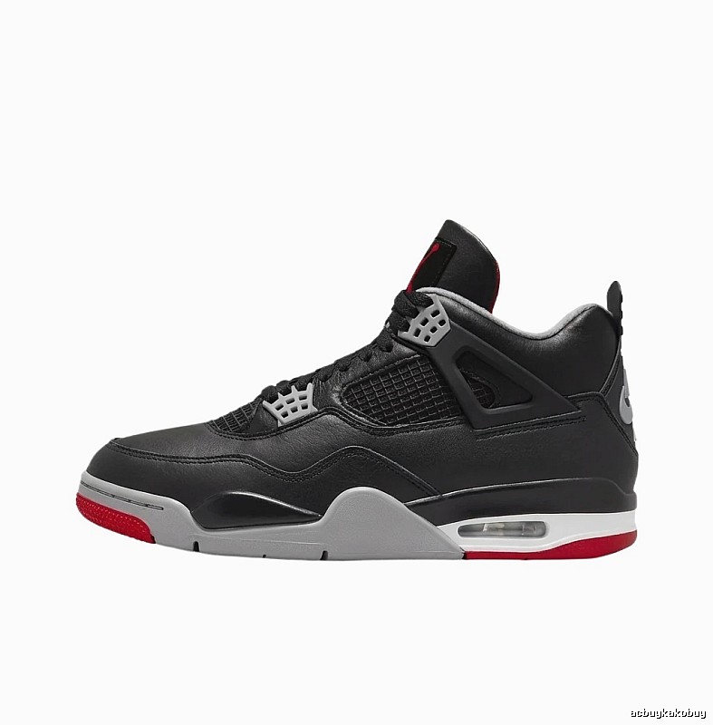 Jordan 4 Black, Grey and Red Trendy Shoes