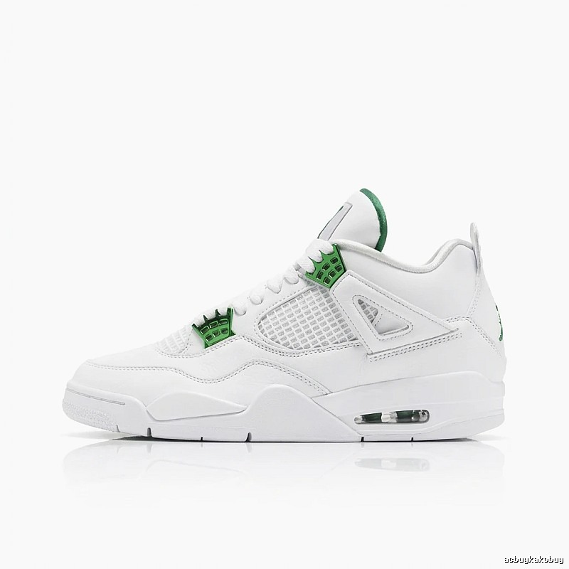 Jordan 4th generation trendy and cool style white-green shoes