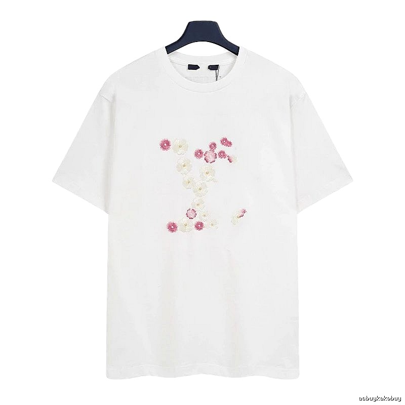 Louis Vuitton Floral Embroidered Casual White T-Shirt
