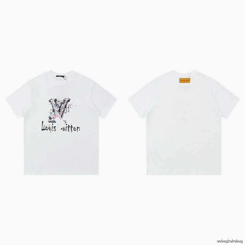 Louis Vuitton Graffiti Collection Street Style White T-shirt