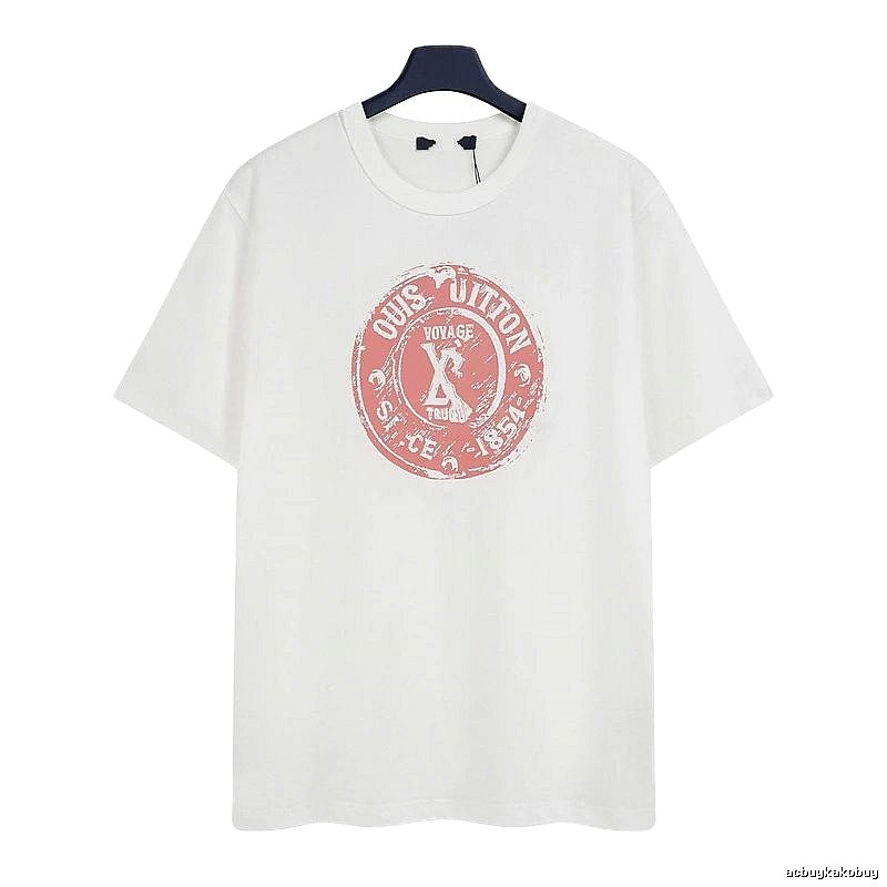 Louis Vuitton Vintage-style White T-Shirt with Stamp