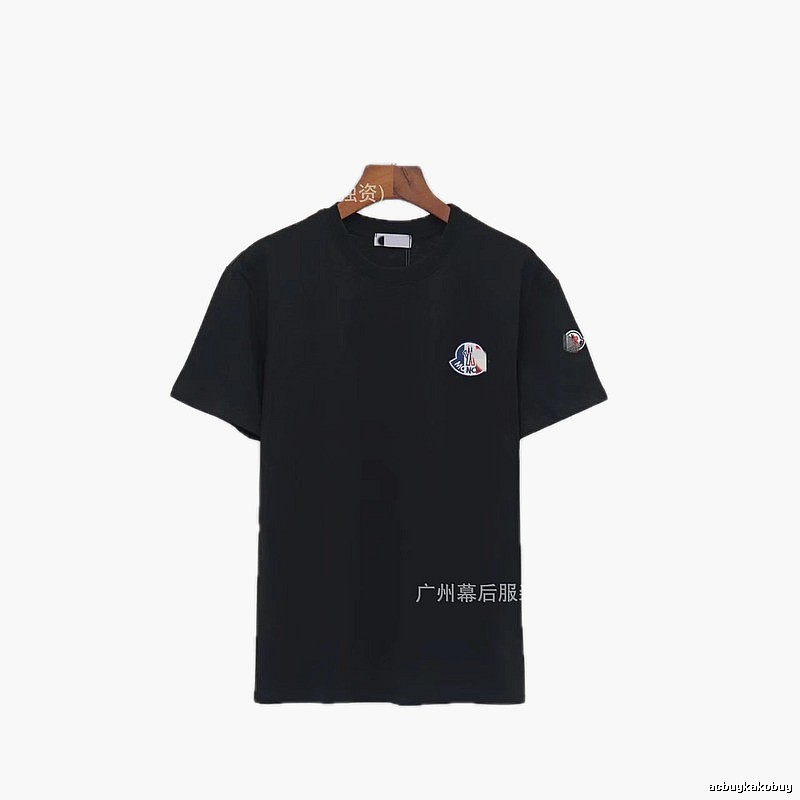 Moncler Badged Casual-Style Black T-Shirt