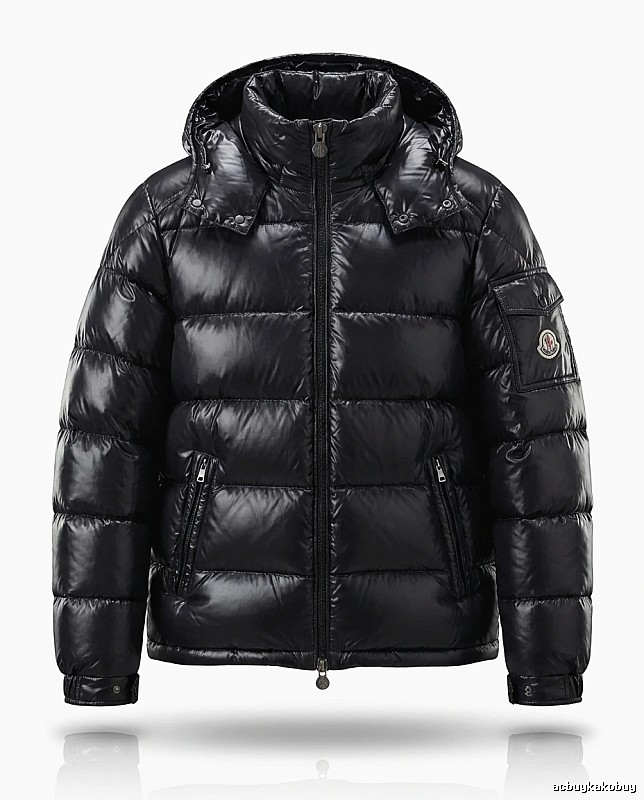 Moncler shiny black down jacket