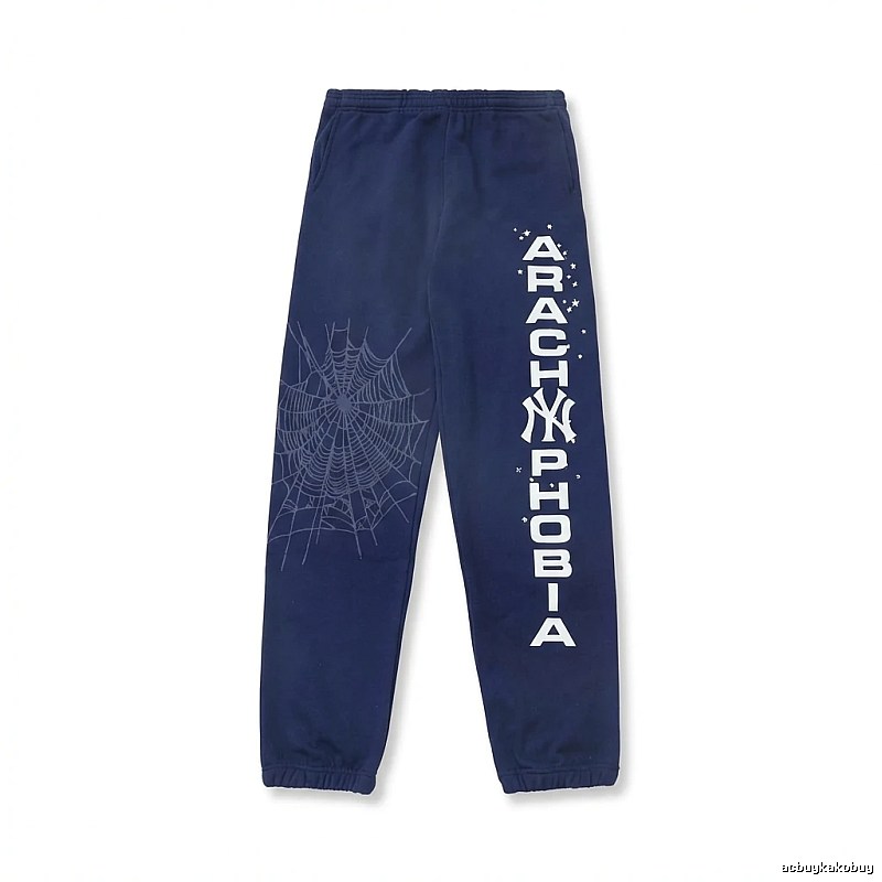Sp5der Dark Style Navy Blue Sweatpants