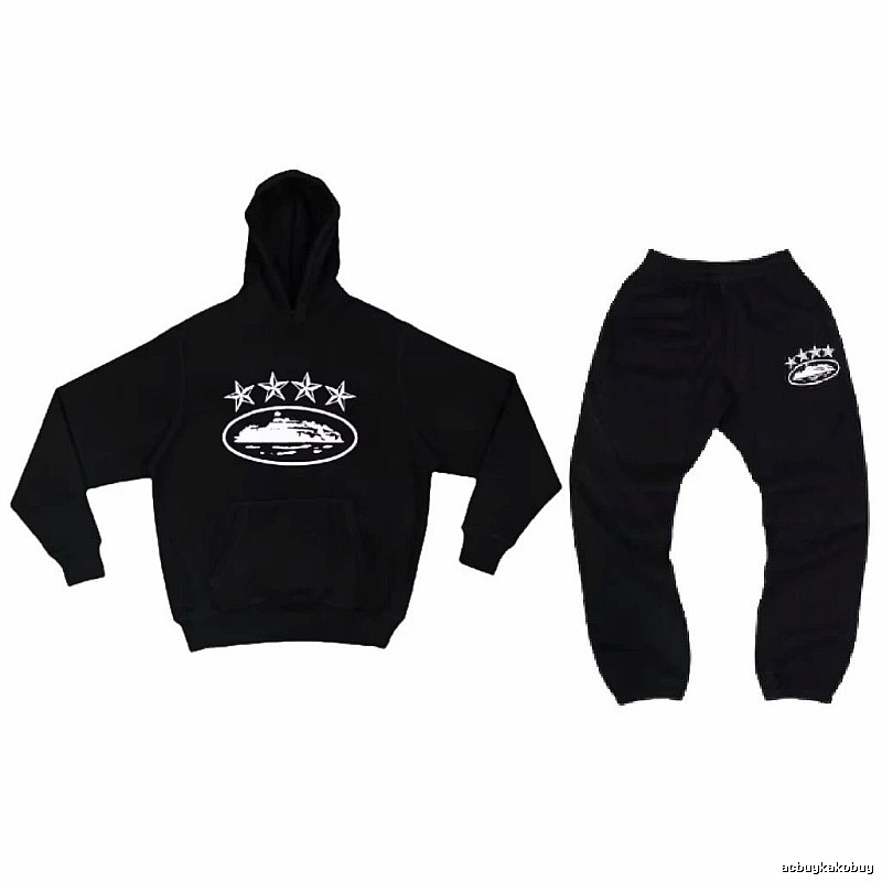 Stussy Matching Set Star-Detail Set Black Tracksuit Set Daily Styling Logo