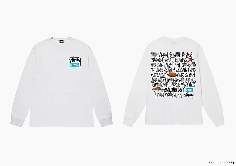 Stussy Ocean Style White Long-sleeve Shirt