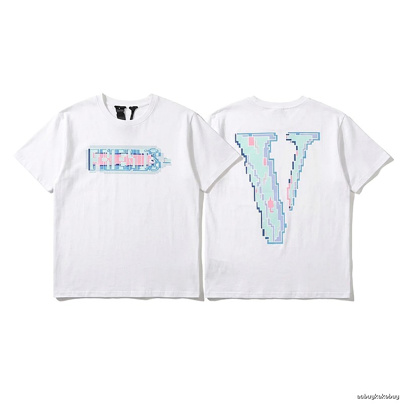 Vlone pixel - style white T - shirt