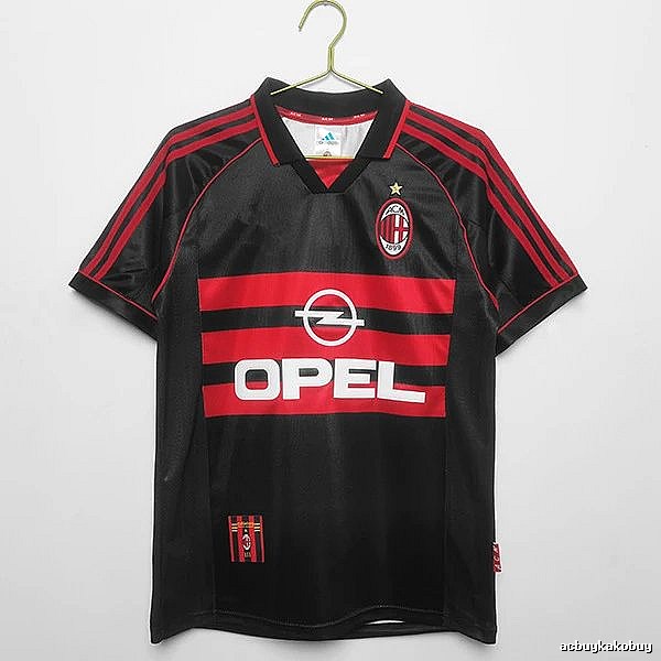 AC Milan Streetwear Retro soccer jersey Red Black Striped with Logo Accent