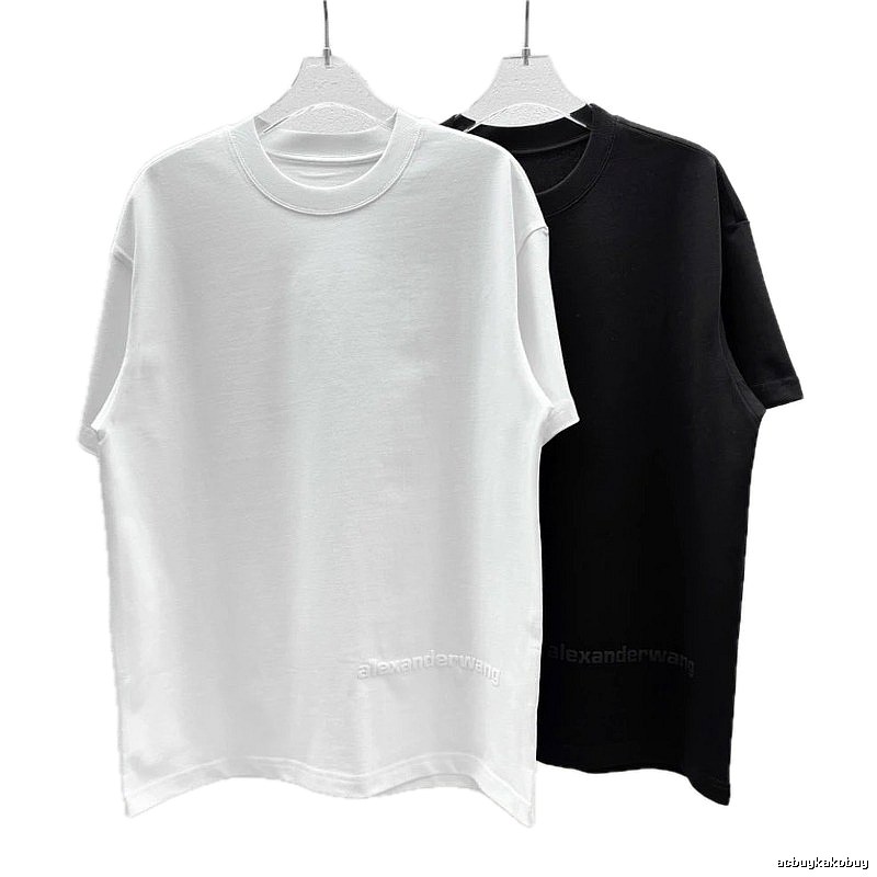 Alexander Wang Embossed Minimalist Style Solid Color T-shirt