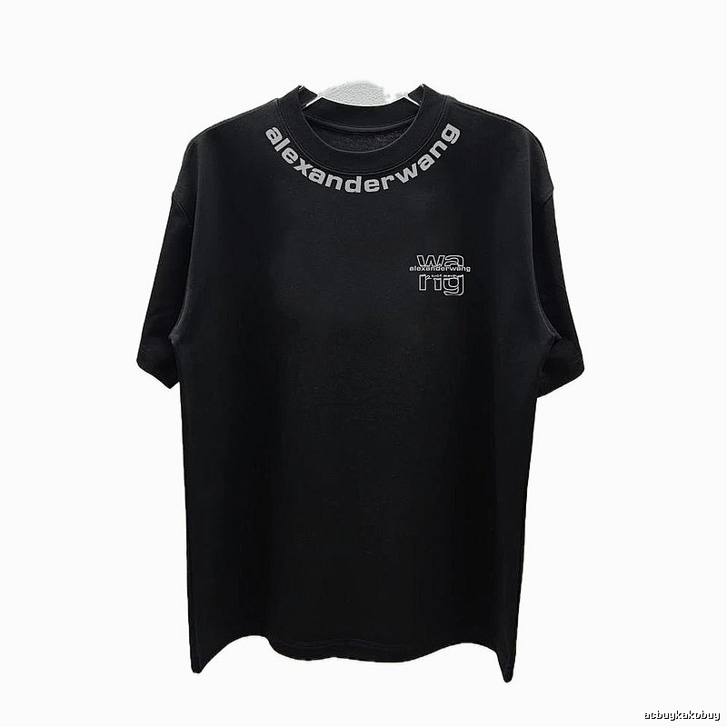 Alexander Wang Letter Print Street Style Black T-Shirt