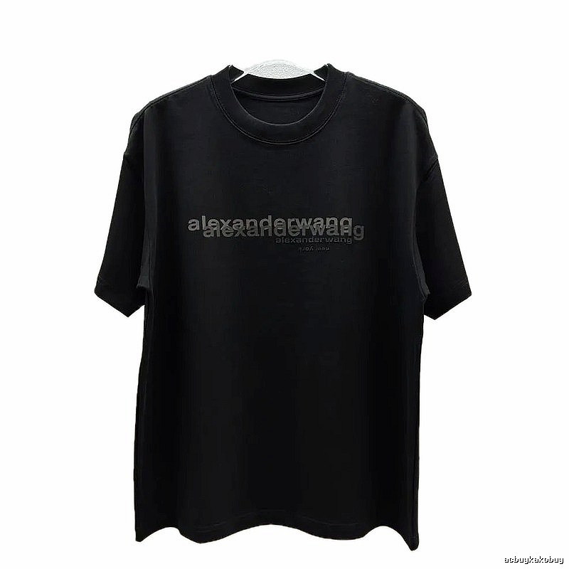 Alexander Wang Letter Print Trendy & Cool Black T-Shirt
