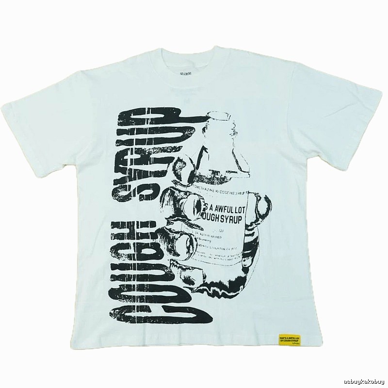 ALOCS Syrup Print Street Style White T-Shirt
