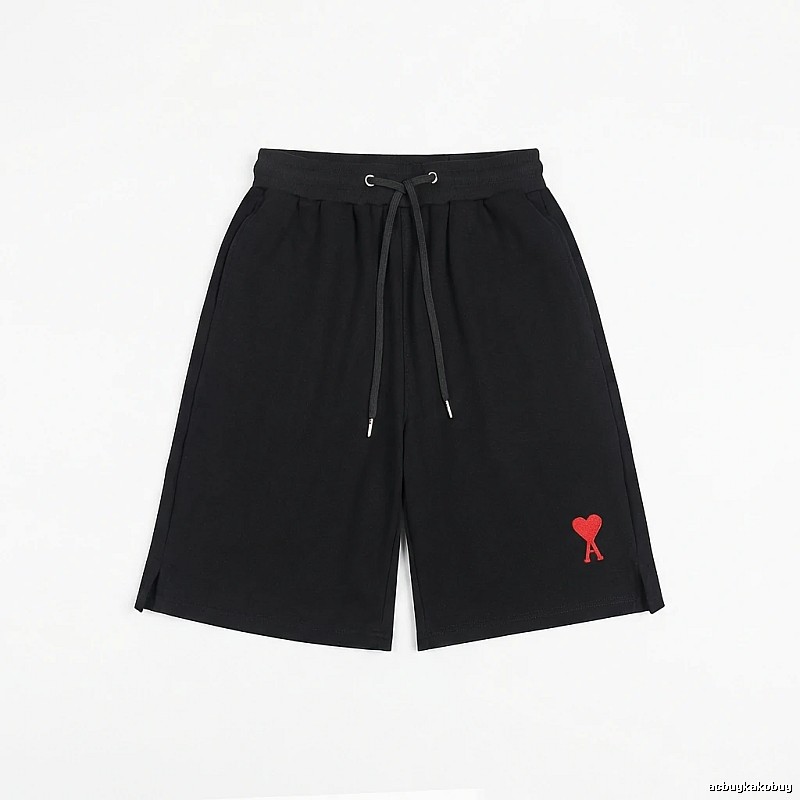 AMI Embroidered Love Heart Casual Shorts
