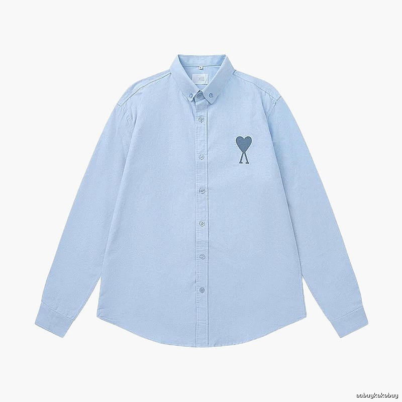 AMI series minimalist style blue shirts