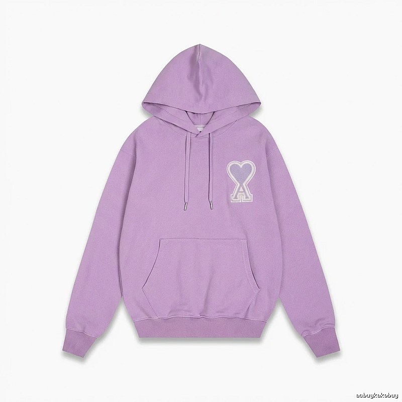 AMI series trendy brand light purple hoodie