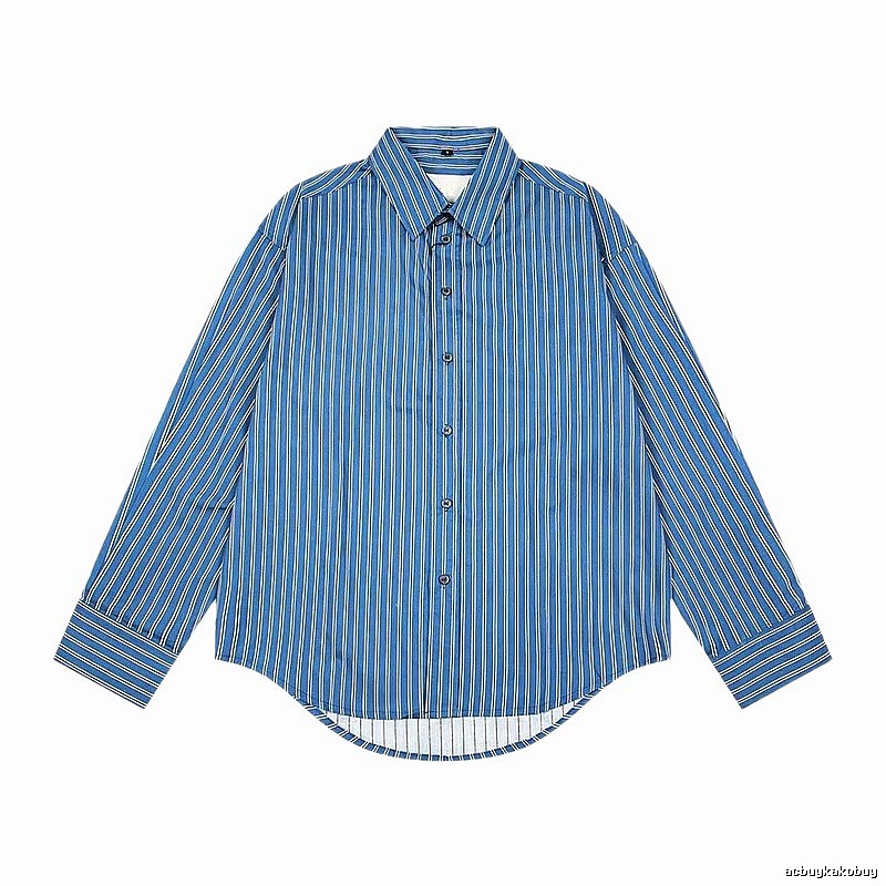 AMI striped retro-style blue shirt