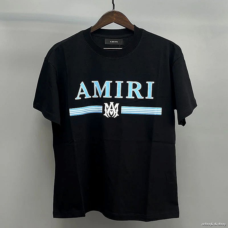 Amiri Black Blue Records Graphic T-Shirt Clean Finish