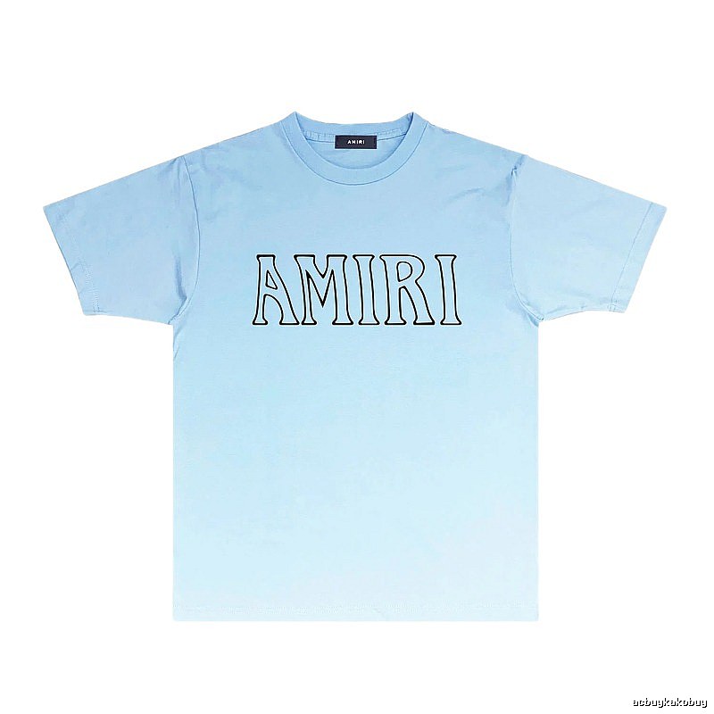 AMIRI minimalist style light blue T-shirt
