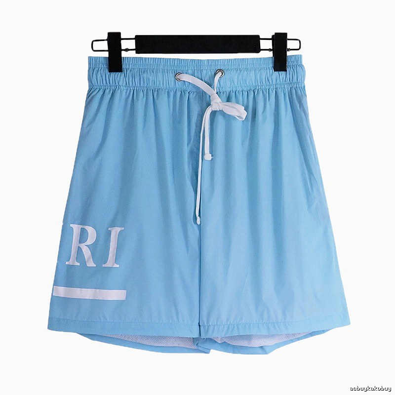 AMIRI Print Collection Street Style Light Blue Shorts
