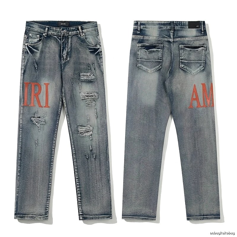 AMIRI Ripped Denim Blue Jeans