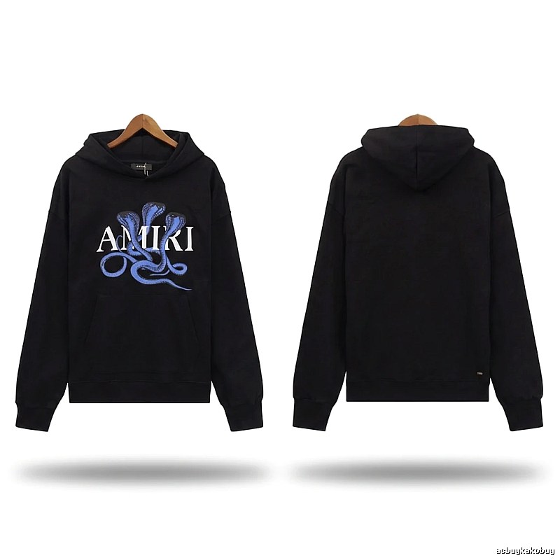 AMIRI Snake Pattern Trendy and Cool Black Sweatshirt