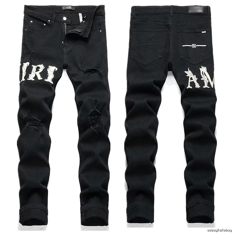 AMIRI Trendy Black Jeans with Holes