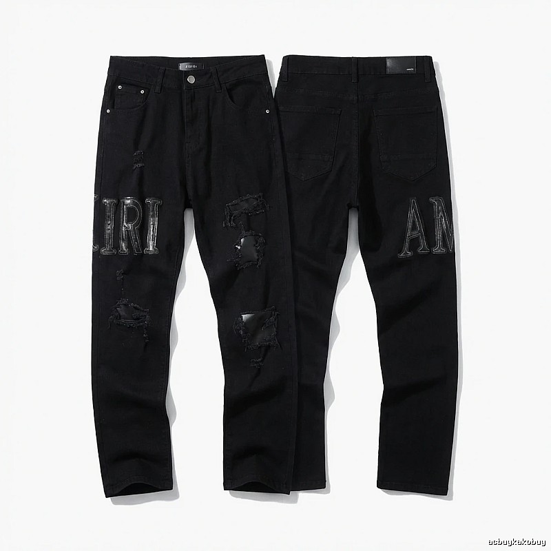 AMIRI Trendy Black Jeans with Holes