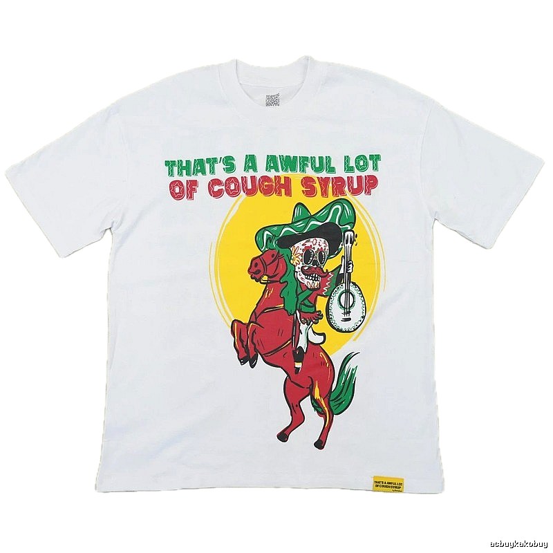 Awful Lot Mexican Skull Print Street Style White T-shirt