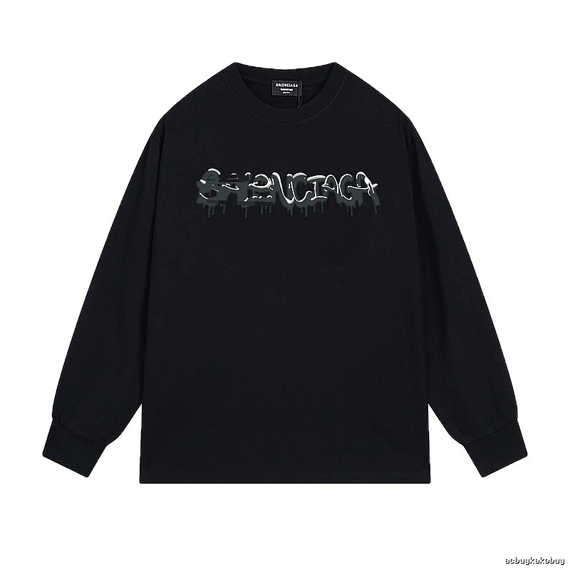 Balenciaga graffiti-style black long-sleeve