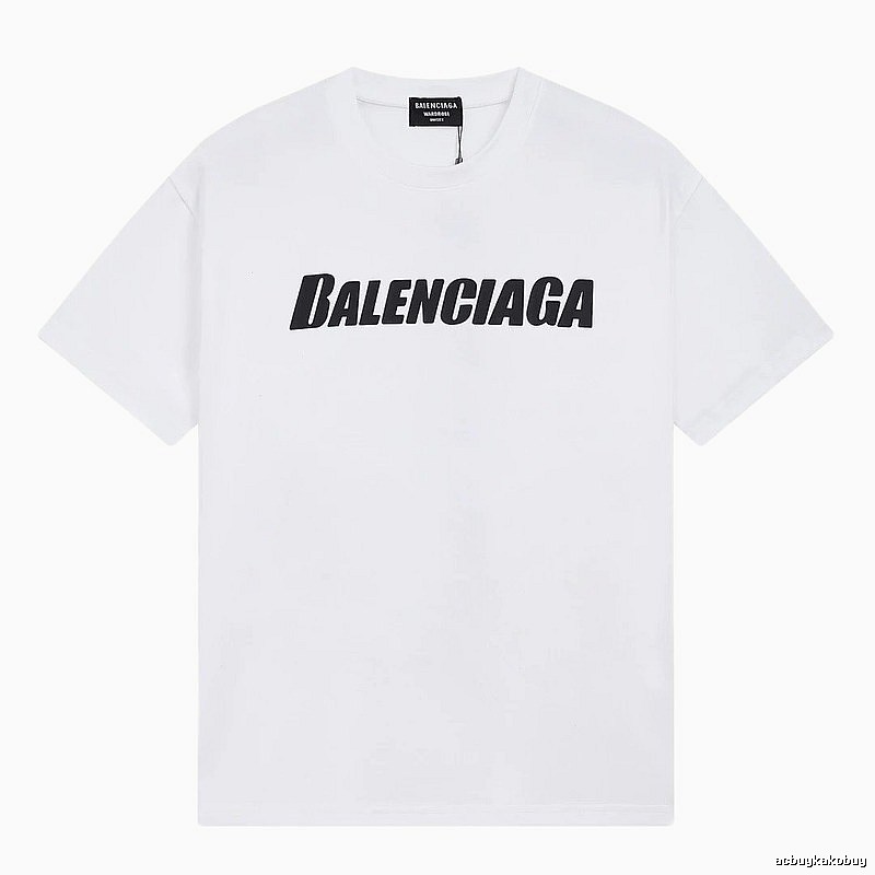 Balenciaga Letter Print Trendy White T-Shirt