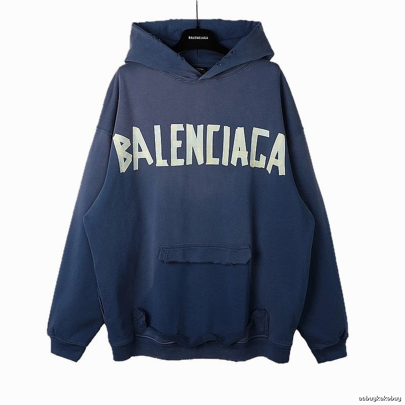 Balenciaga letter-style blue sweatshirt