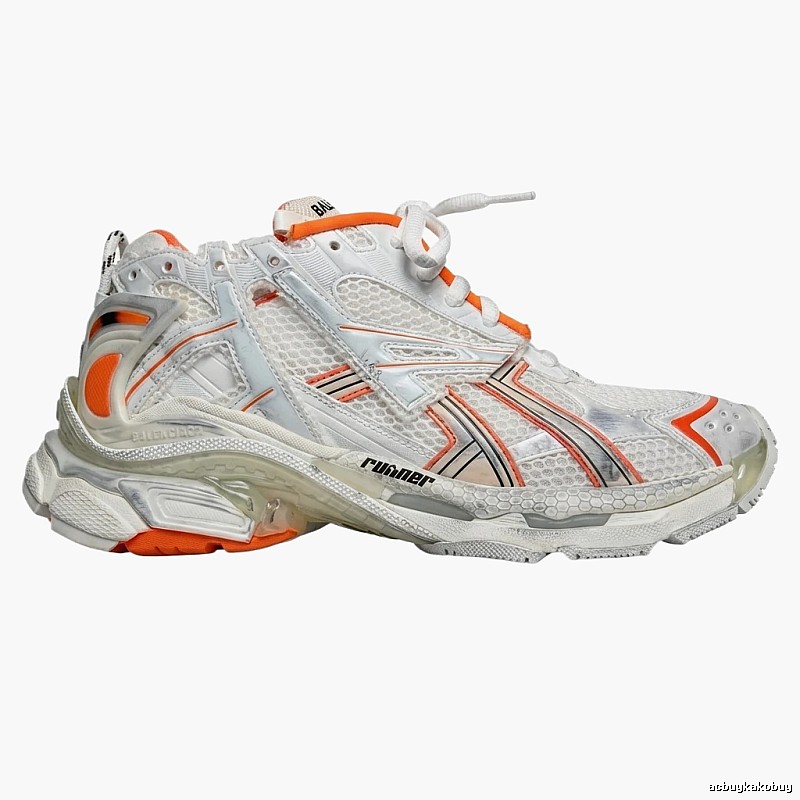 Balenciaga retro orange and white sneakers