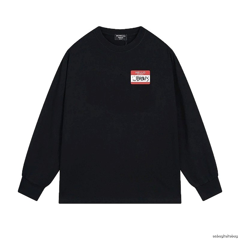 Balenciaga simple-style black long-sleeve