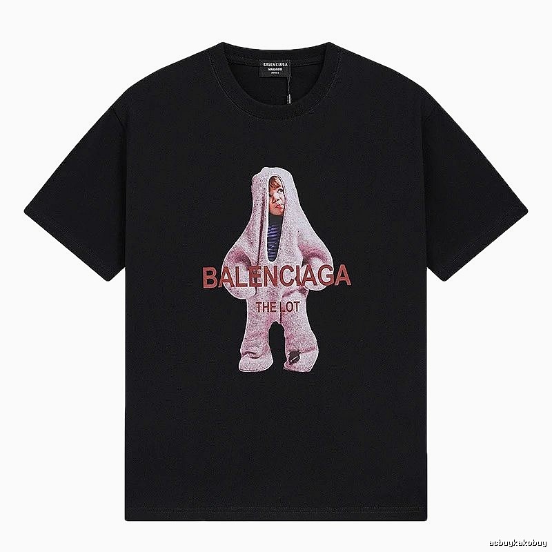 Balenciaga's childlike black T-shirt.