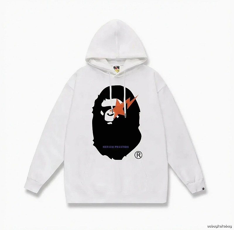 Bape Ape Head Trendy White Sweatshirt