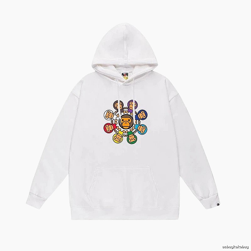Bape cartoon trendy brand white sweatshirt