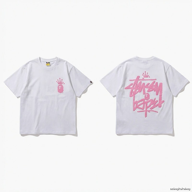 Bape Crown Graffiti Style White T-shirt